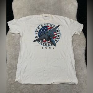 VTG 1991 Operational Desert Storm Mens White T Shirt Size XL Northrop ALQ-135‎